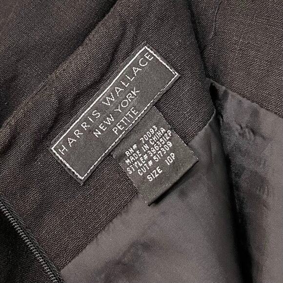 Harris Wallace Skirt Size 10 Petite Short Linen Minimalist Dark Career Vacation - Picture 4 of 5